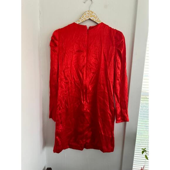 Nine West Women's Red Satin Cosmic Dress | Size Small - Picture 6 of 6